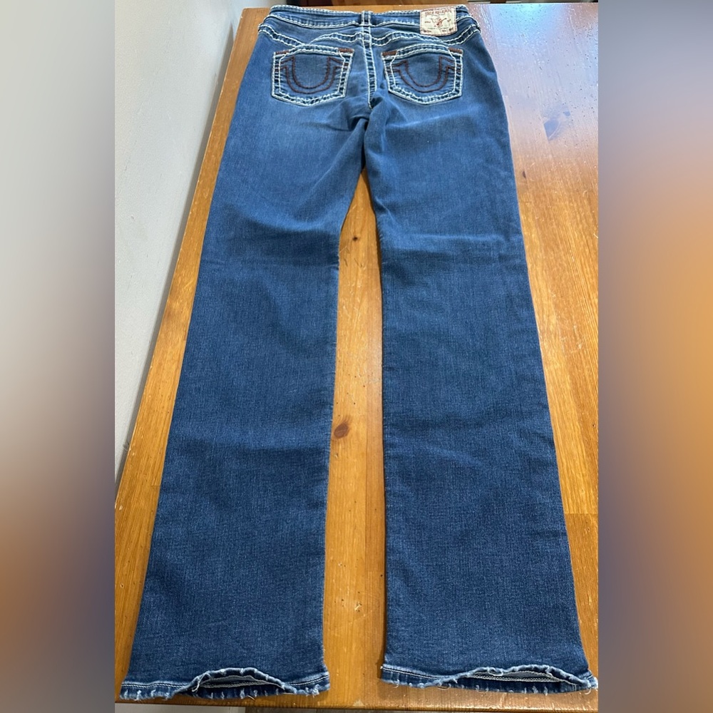 True Religion Classic Blue  Mid Rise Straight Leg Jeans - Picture 3 of 15